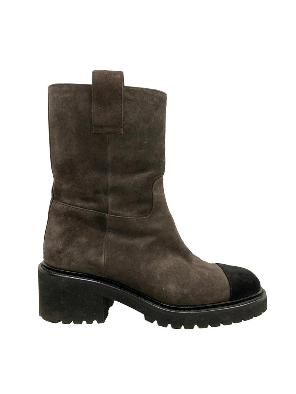 Chanel Dark Brown Black Suede Women's #339839C10B - Picture 4 of 12